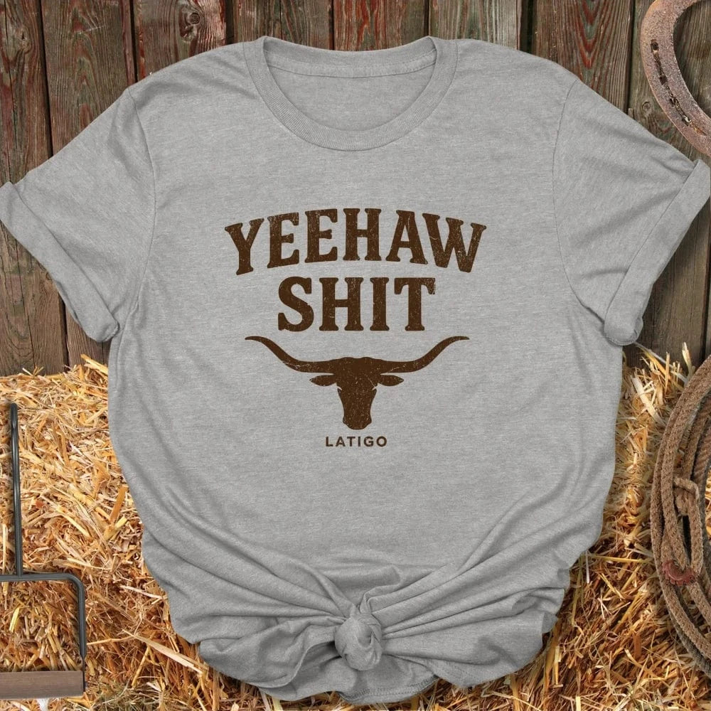 Latigo-Cowboy Authentics Sport Grey / S Yeehaw Shit Tee