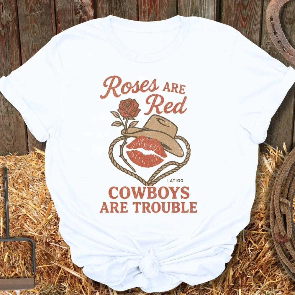 Latigo-Cowboy Authentics White / S Roses Tee