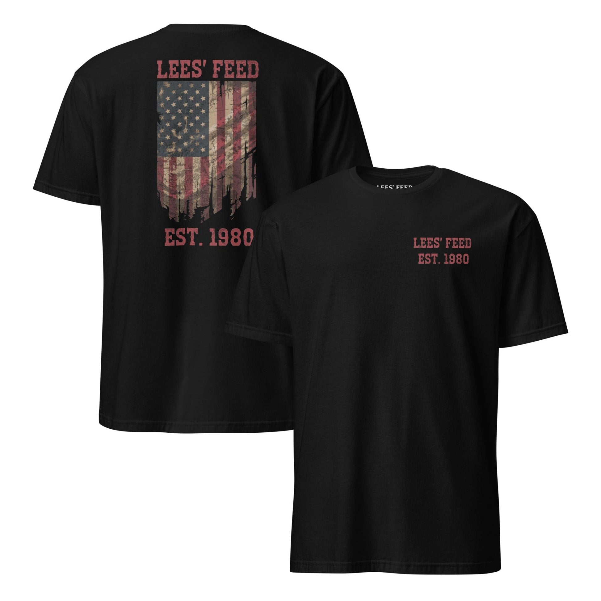 Latigo-Cowboy Authentics Black / S Lees' Feed - American Flag Tee
