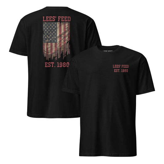 Latigo-Cowboy Authentics Black / S Lees' Feed - American Flag Tee