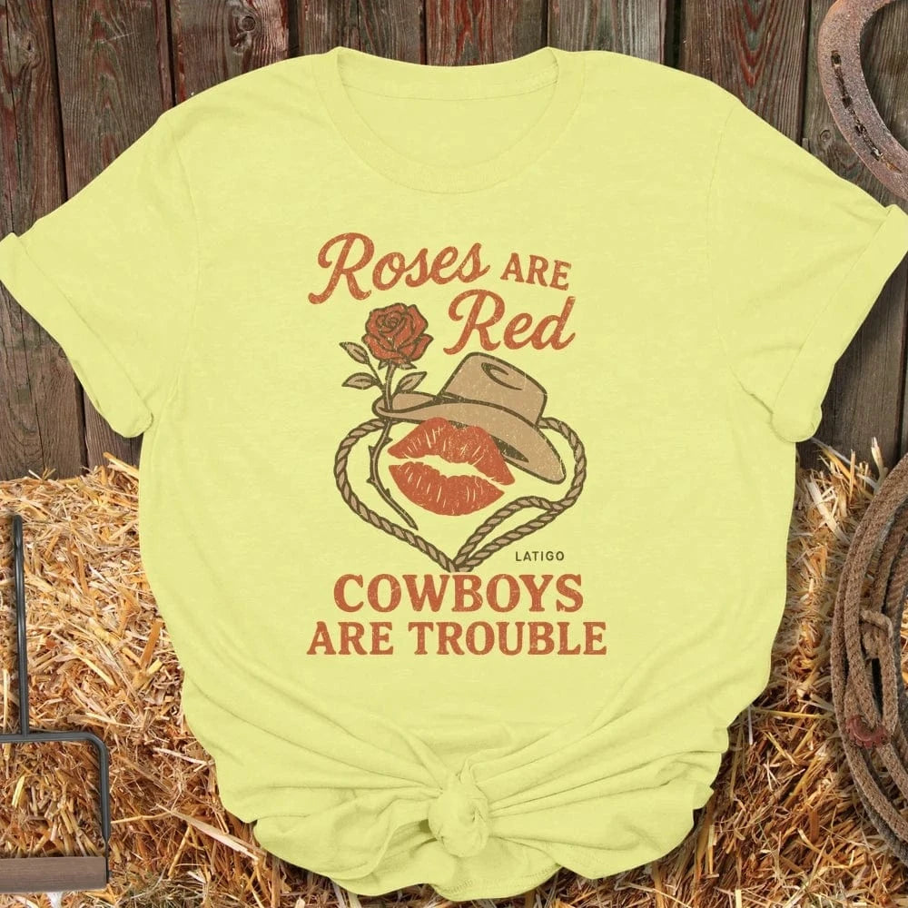 Latigo-Cowboy Authentics Cornsilk / S Roses Tee
