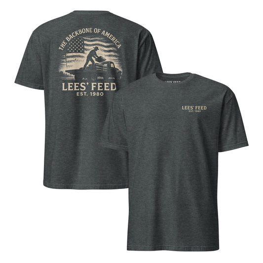 Latigo-Cowboy Authentics Dark Heather / S Lees' Feed – The Backbone of America Tee