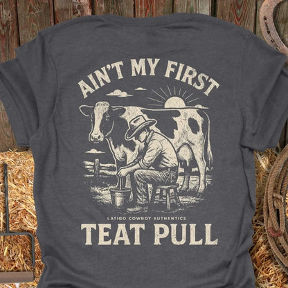 Latigo-Cowboy Authentics Dark Heather / S Teat Pull Tee