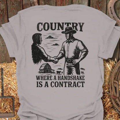 Latigo-Cowboy Authentics Ice Grey / S Handshake Tee