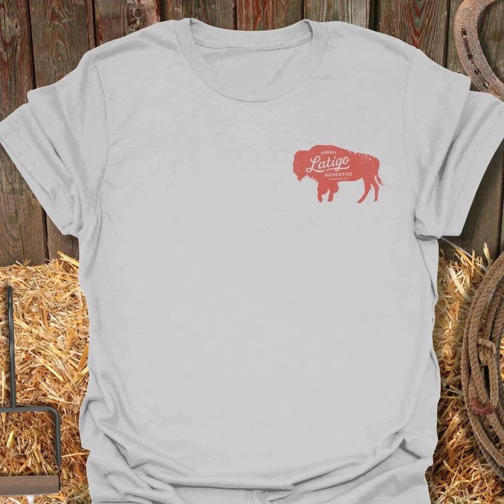 Latigo-Cowboy Authentics Ice Grey / S Small Buffalo Tee