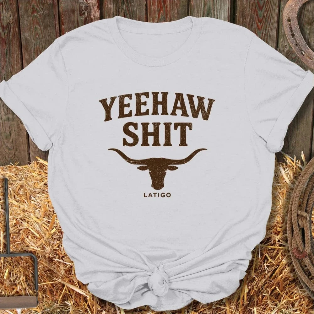 Latigo-Cowboy Authentics Ice Grey / S Yeehaw Shit Tee