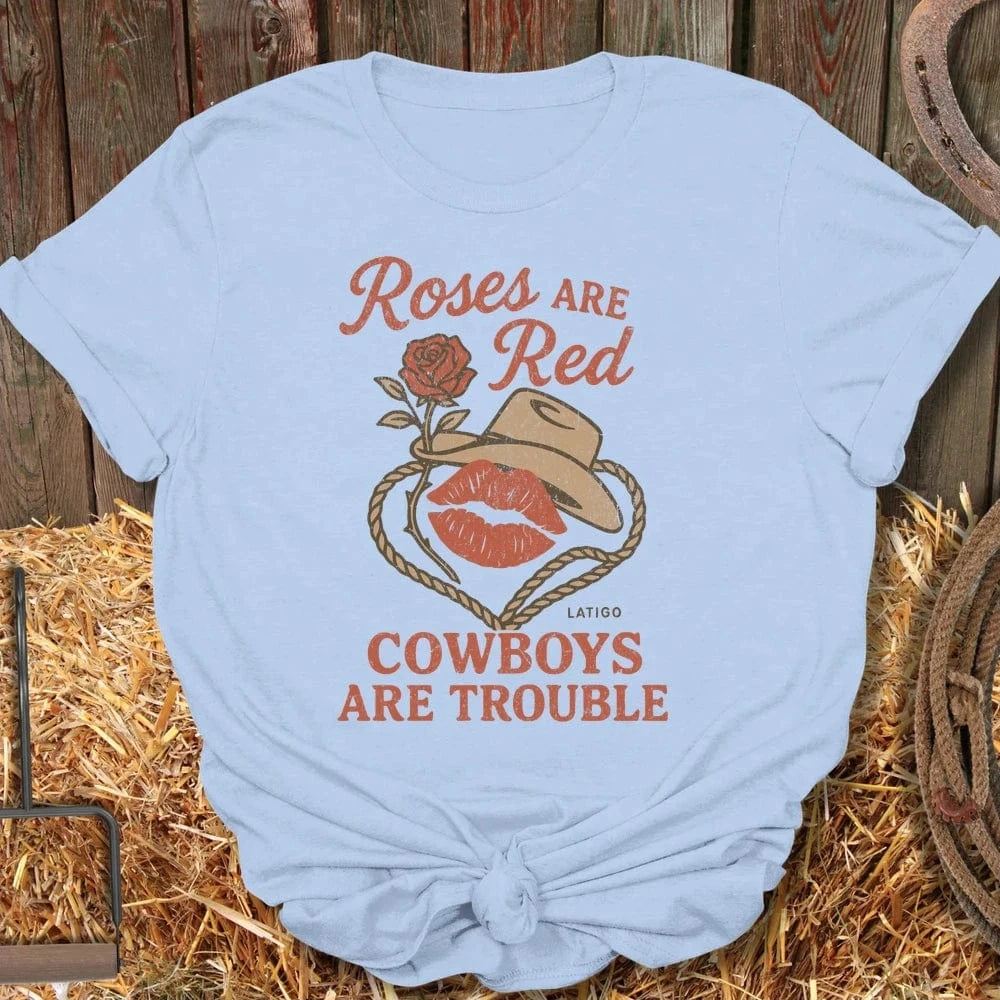 Latigo-Cowboy Authentics Light Blue / S Roses Tee