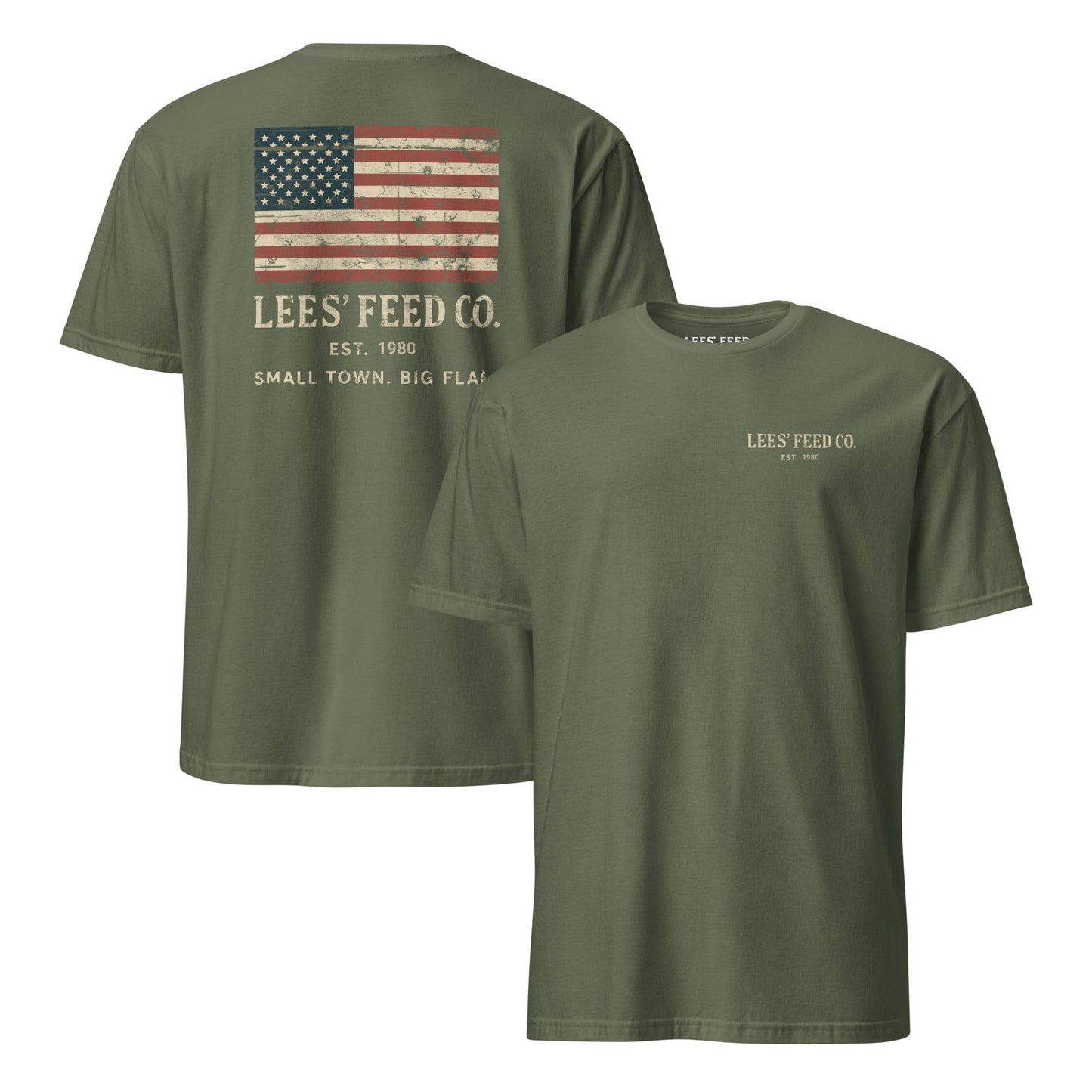 Latigo-Cowboy Authentics Military Green / S Lees' Feed – Big Flag Tee