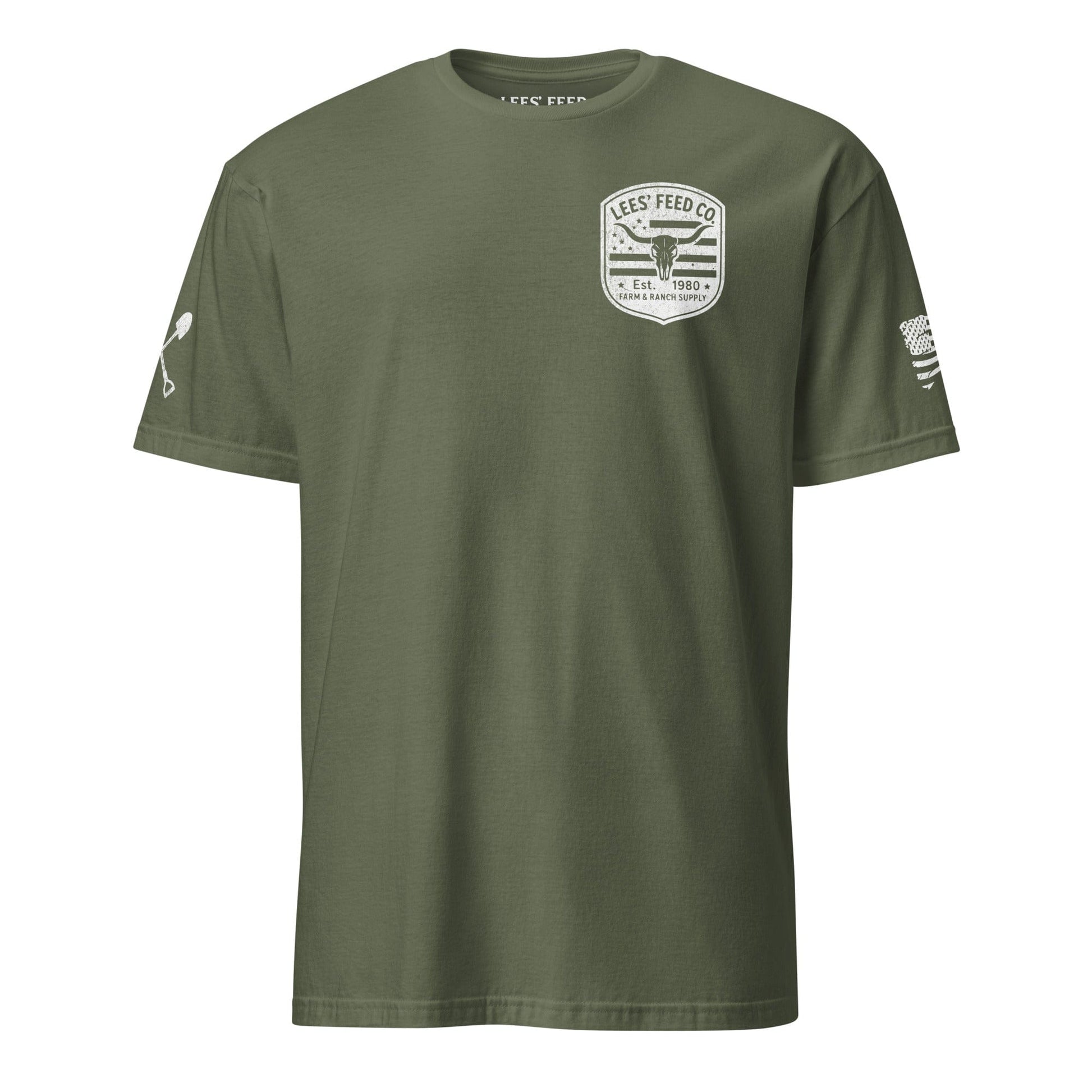 Latigo-Cowboy Authentics Military Green / S Lees' Feed - Heritage Badge Tee