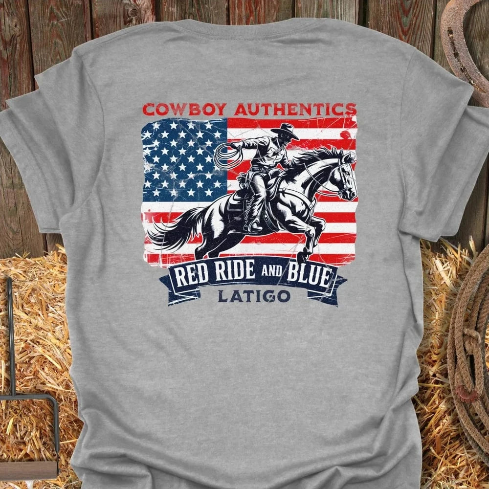 Latigo-Cowboy Authentics Sport Grey / S Red Ride and Blue