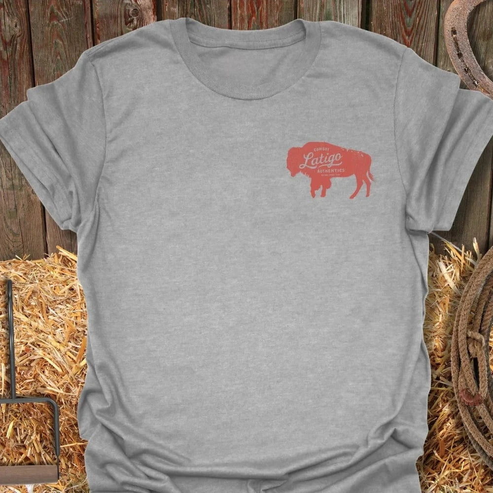 Latigo-Cowboy Authentics Sport Grey / S Small Buffalo Tee