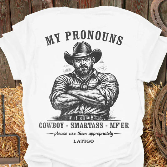 Latigo-Cowboy Authentics White / S Pronouns Tee